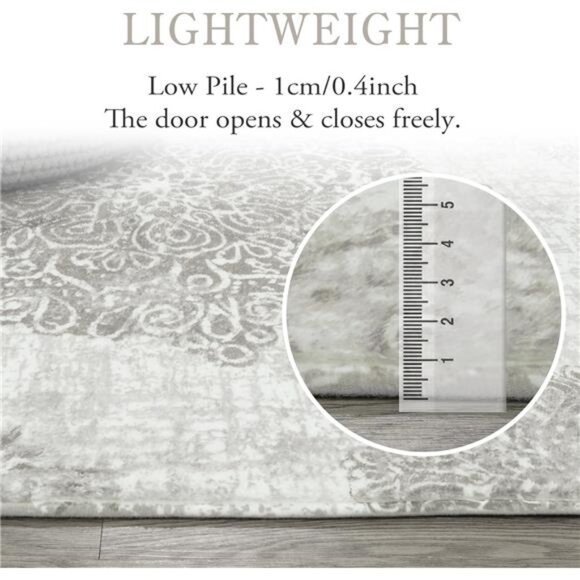 Vintage Medallion Hallway Runner Rug 8ft,Washable NonSlip Grey Kitchen RunnerRug - Picture 2 of 6